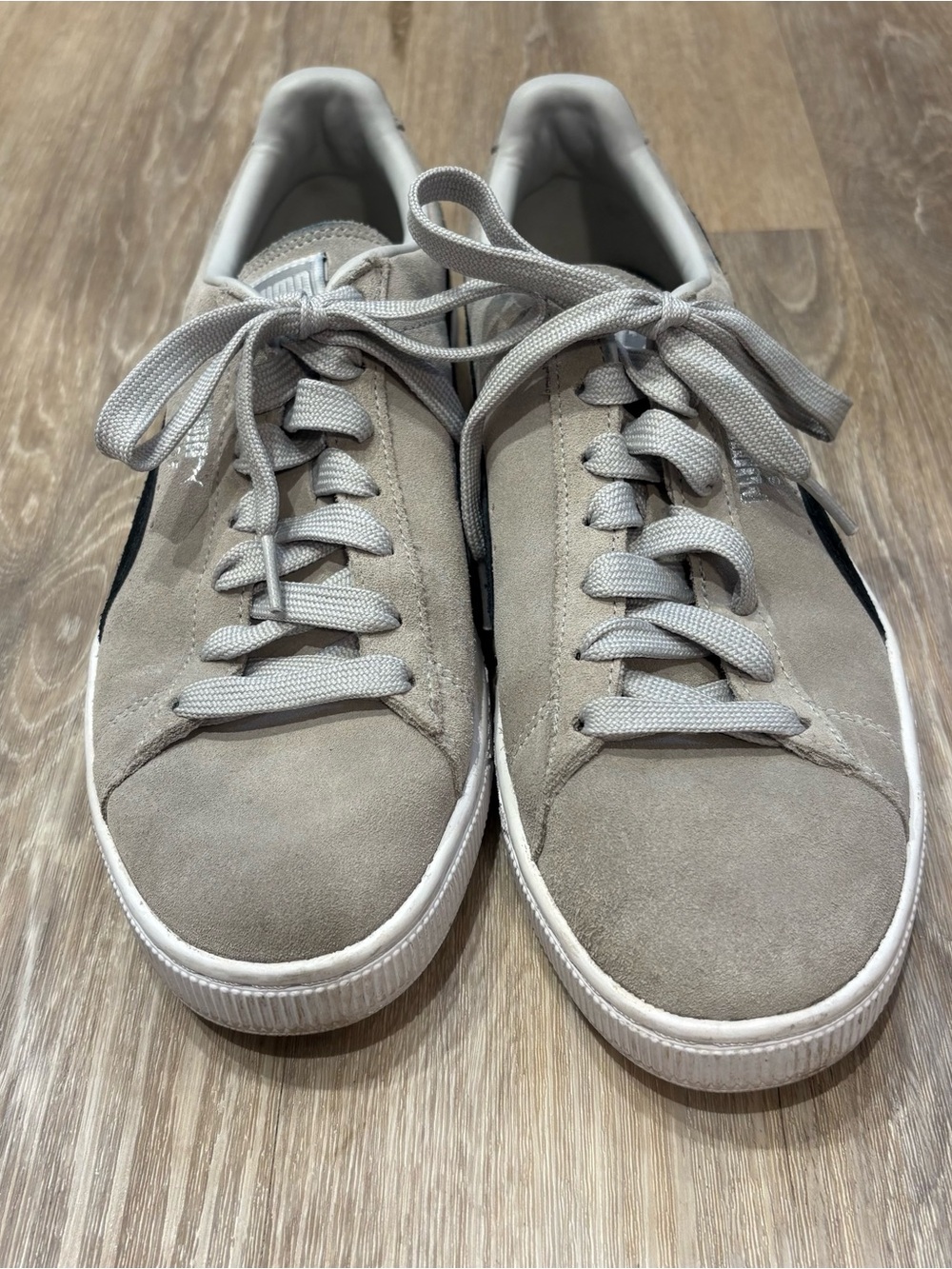 Puma Men's Suede Sneakers - Light Gray with Black Formstripe - Picture 2 of 3